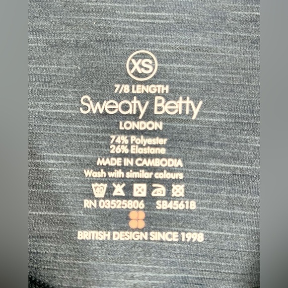SWEATY BETTY Blue 7/8 Length High Waist Leggings Gorpcore Athleisure Size XS - Picture 4 of 7